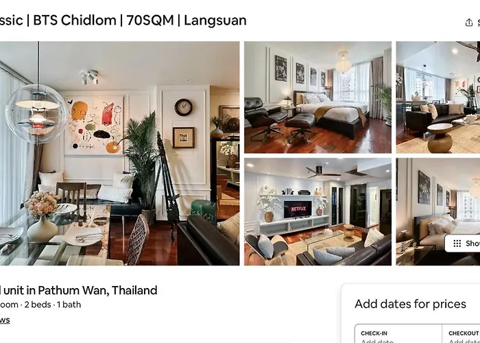 Prime Classic 1 Bedroom Bts Chidlom 72sqm Langsuan * Bangkok